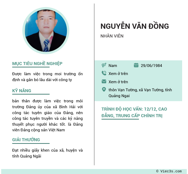 CV ứng viên