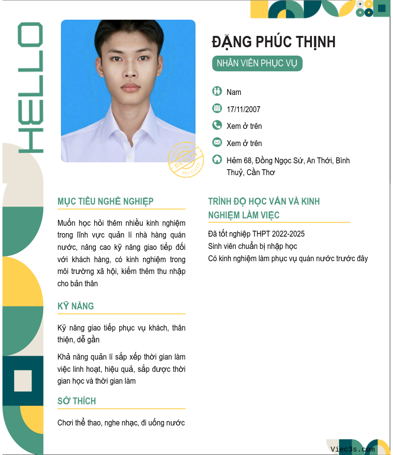 CV ứng viên