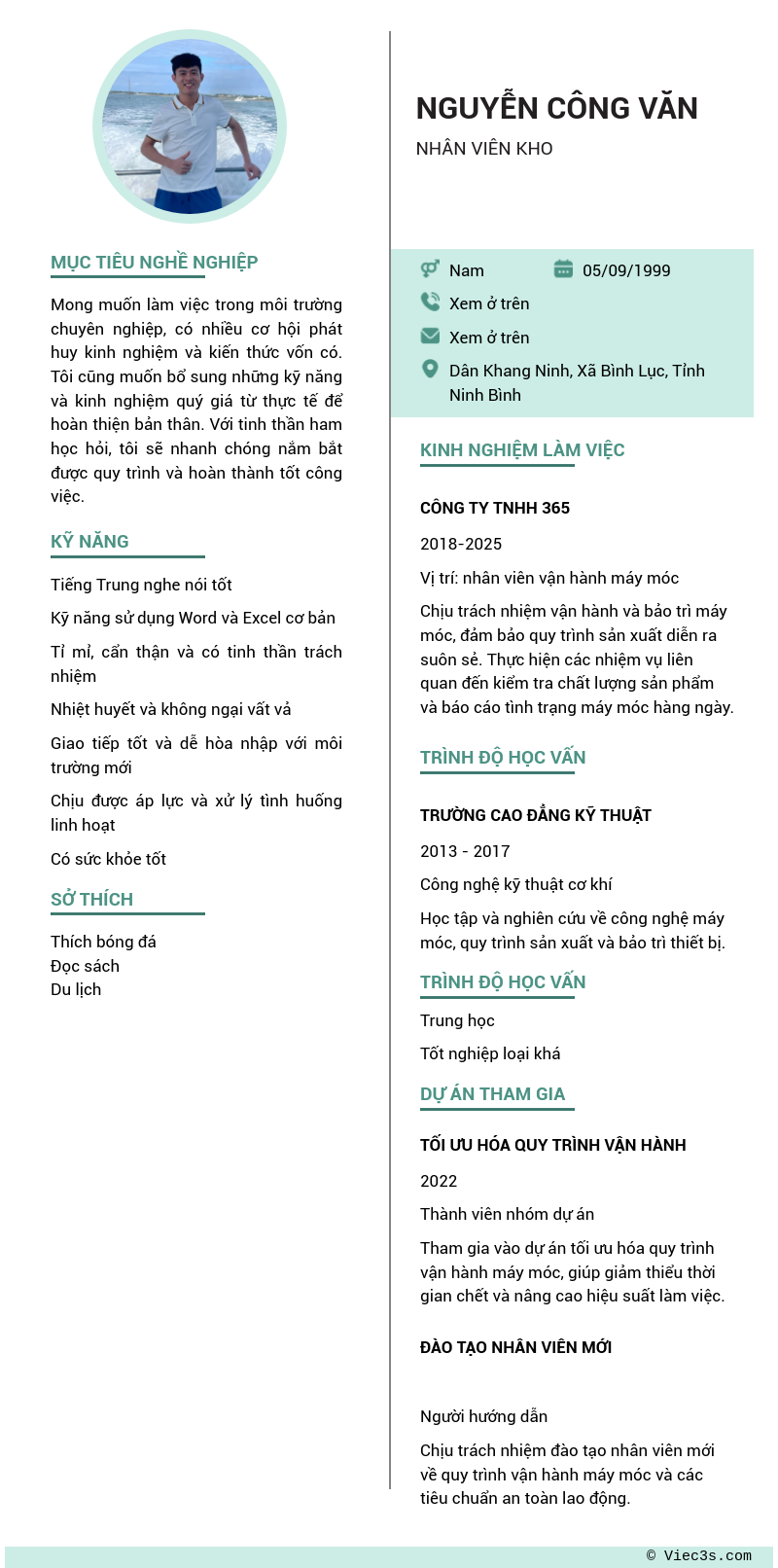 CV ứng viên