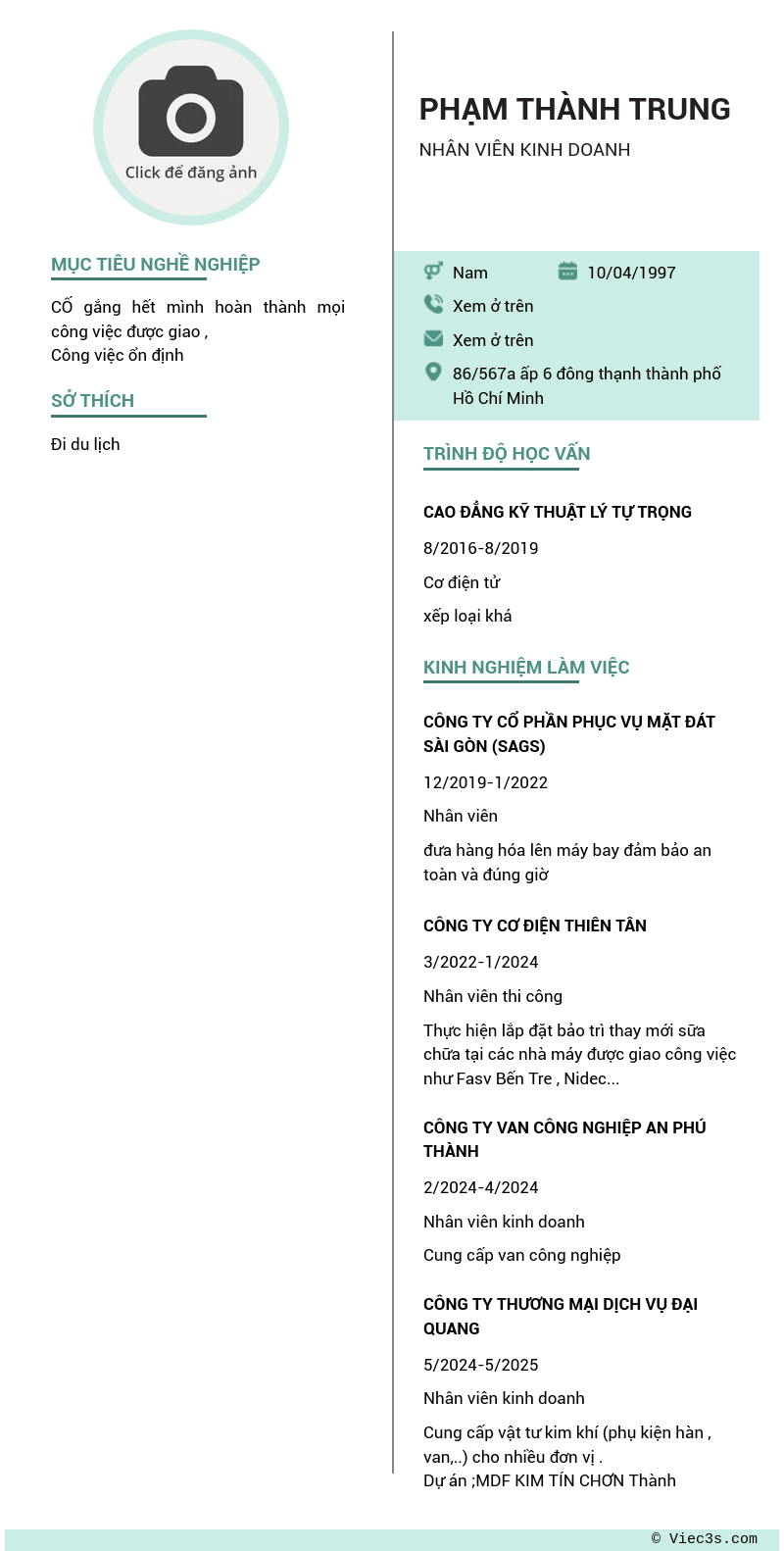 CV ứng viên