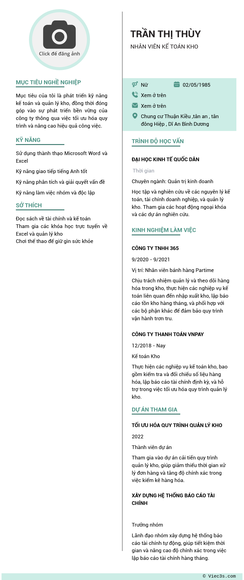 CV ứng viên