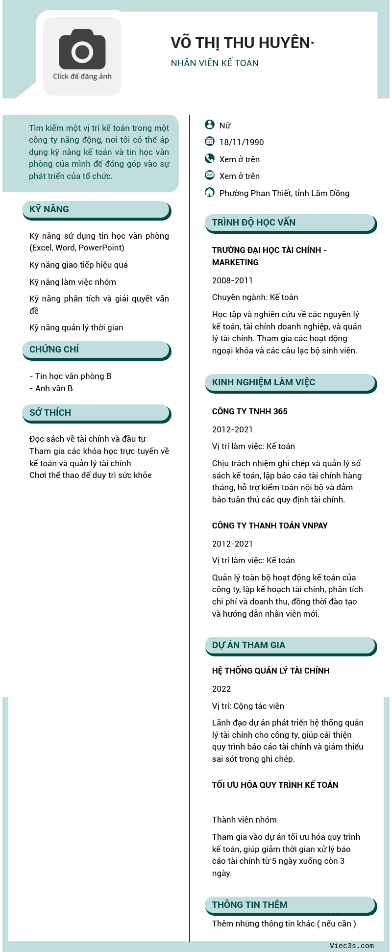 CV ứng viên