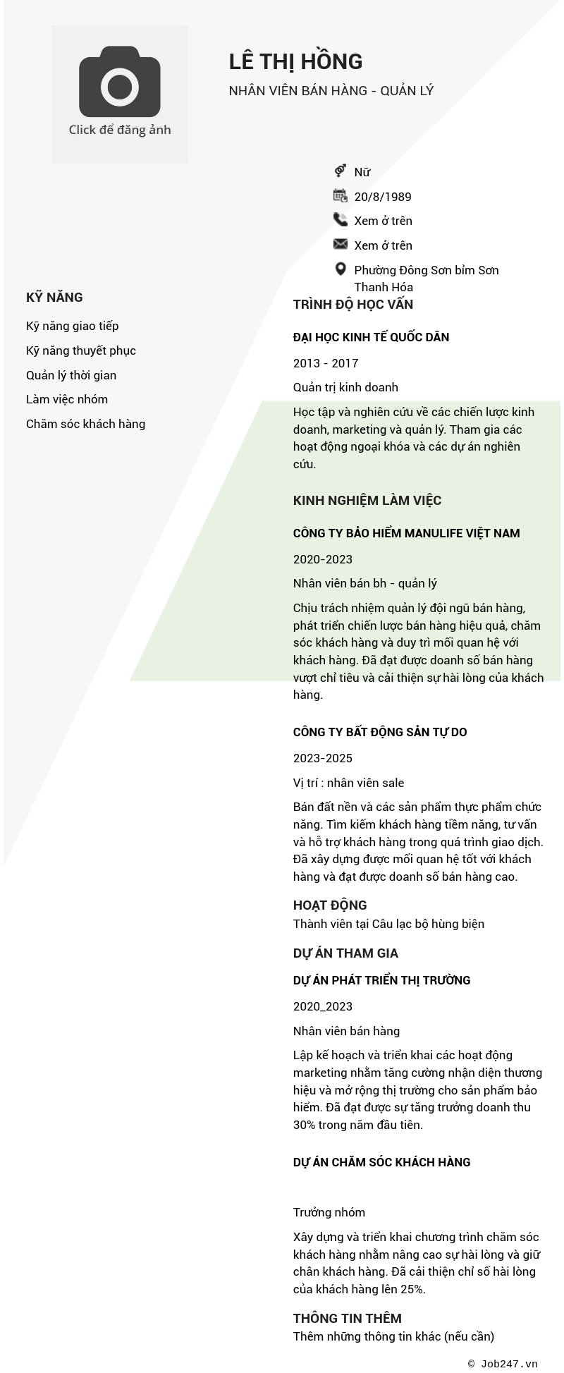 CV ứng viên