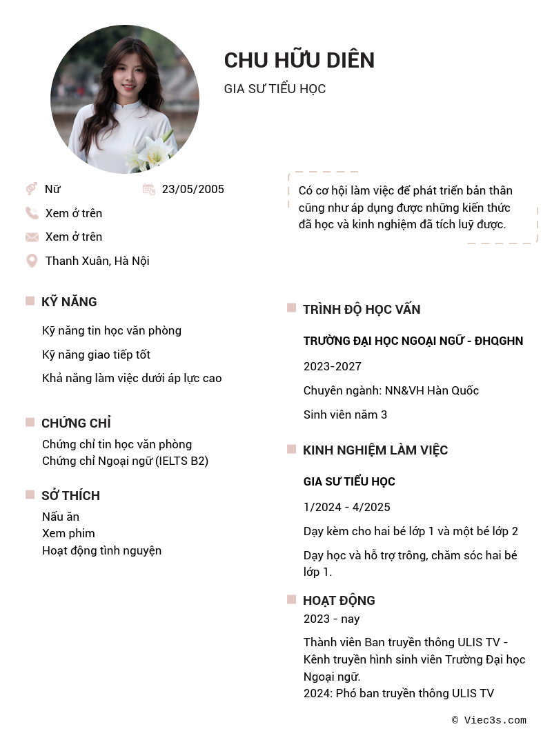 CV ứng viên