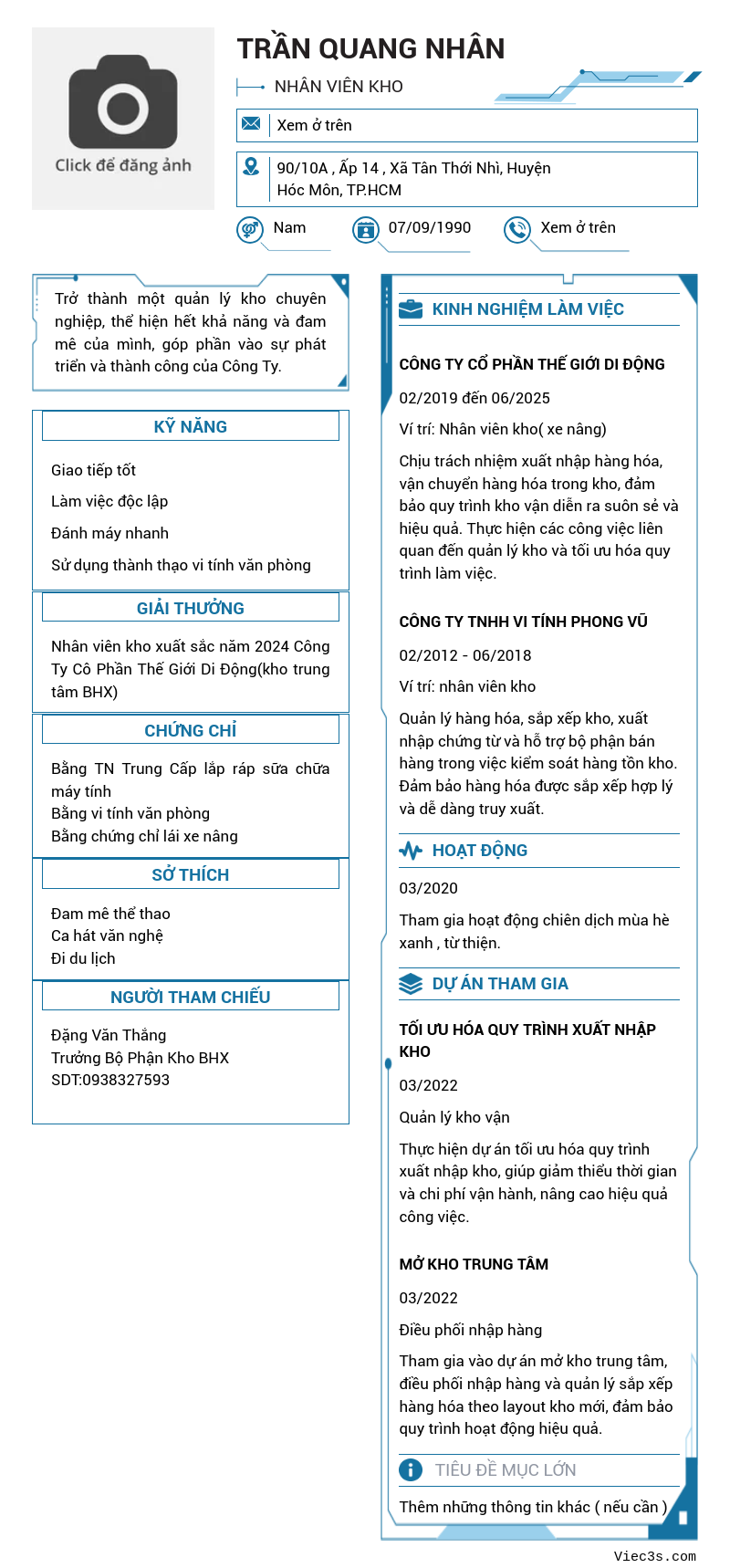 CV ứng viên
