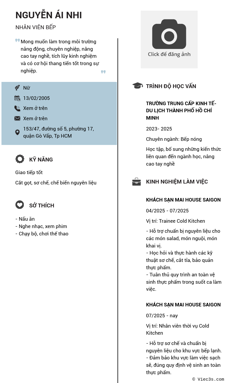 CV ứng viên