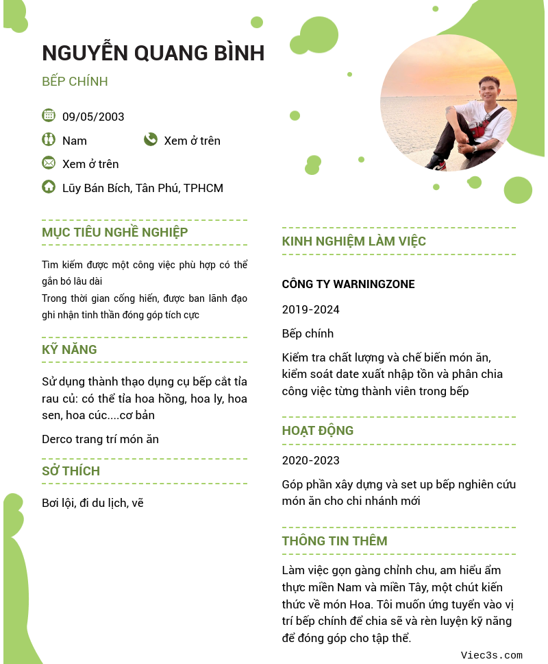 CV ứng viên