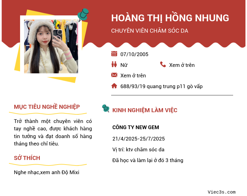 CV ứng viên