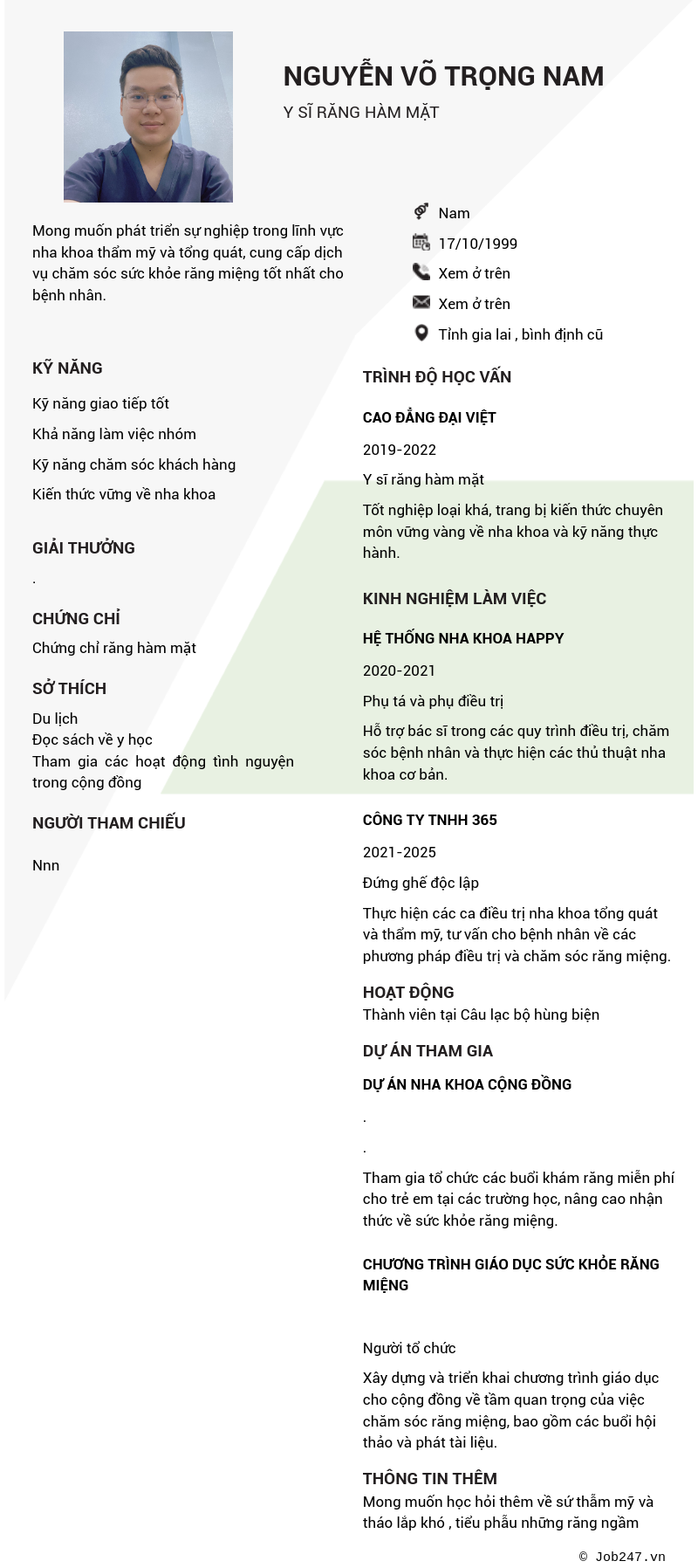 CV ứng viên