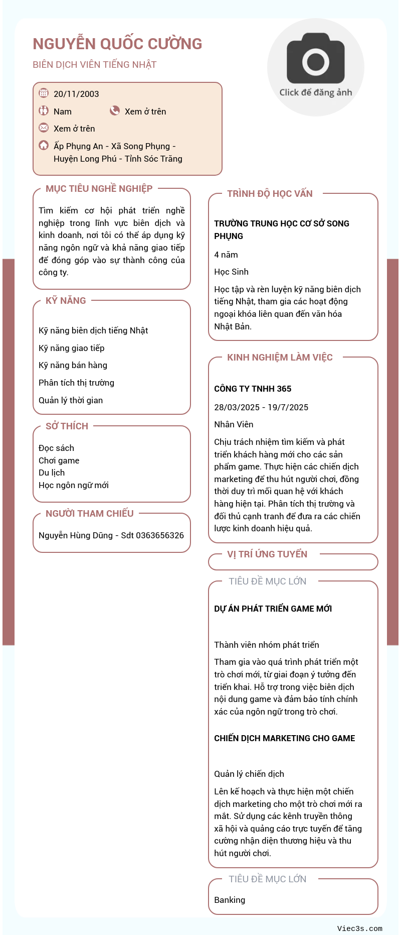 CV ứng viên
