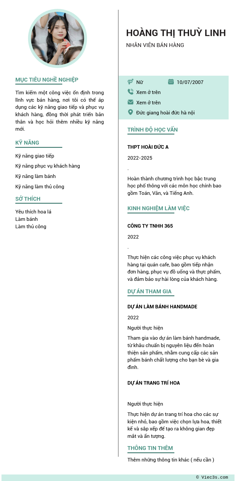 CV ứng viên