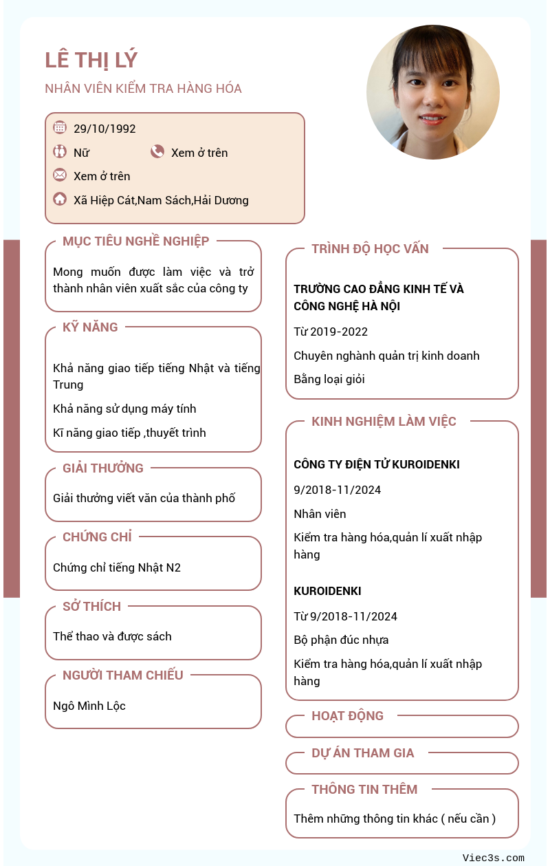CV ứng viên