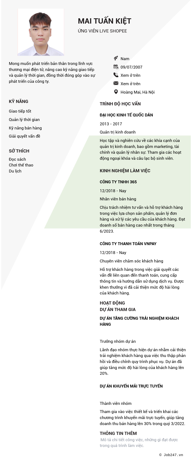 CV ứng viên