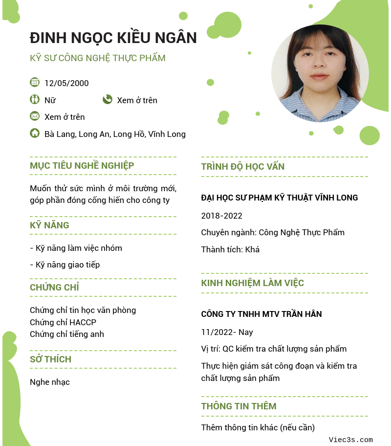 CV ứng viên