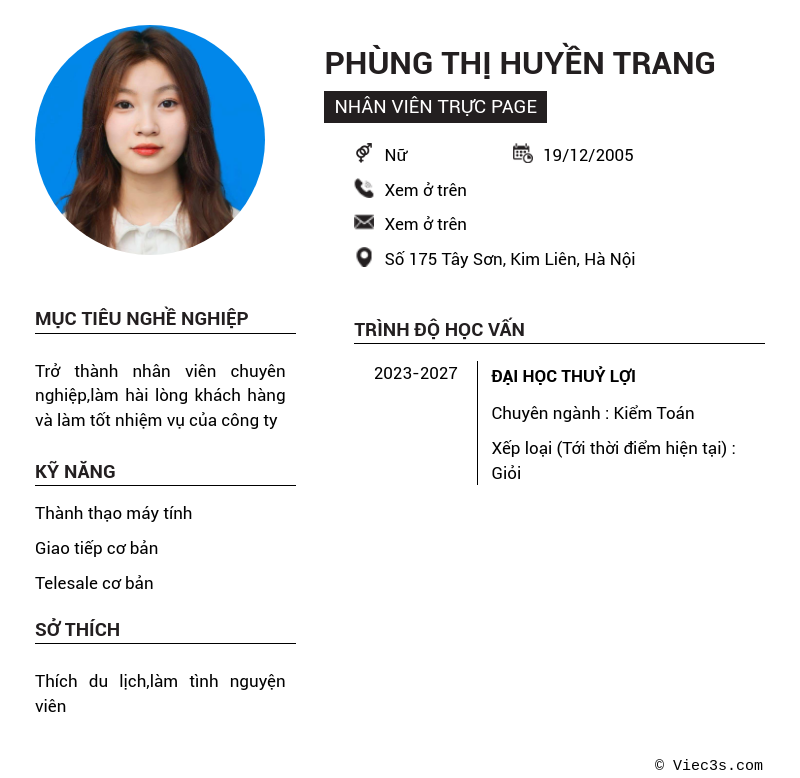 CV ứng viên