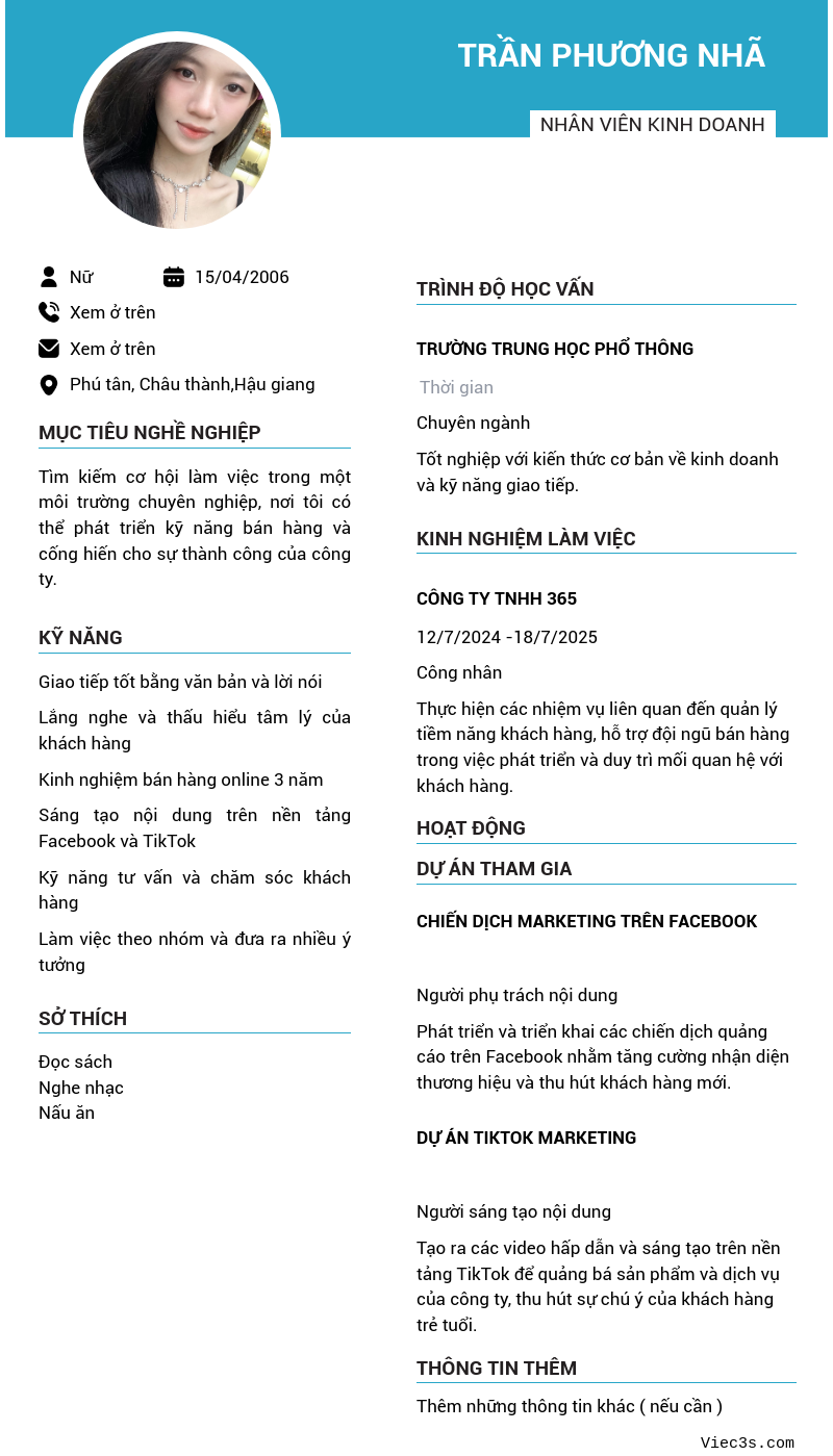 CV ứng viên