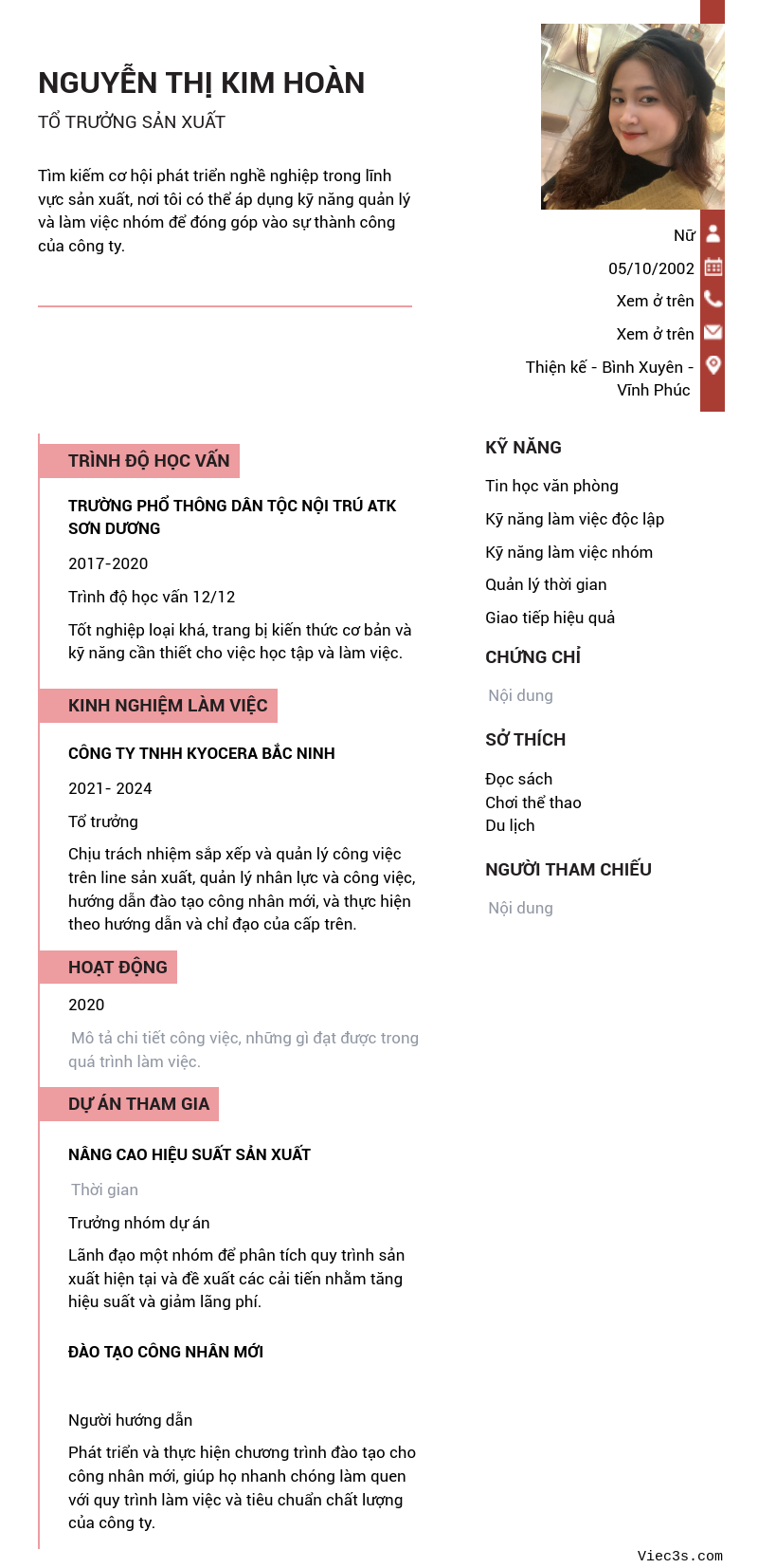 CV ứng viên