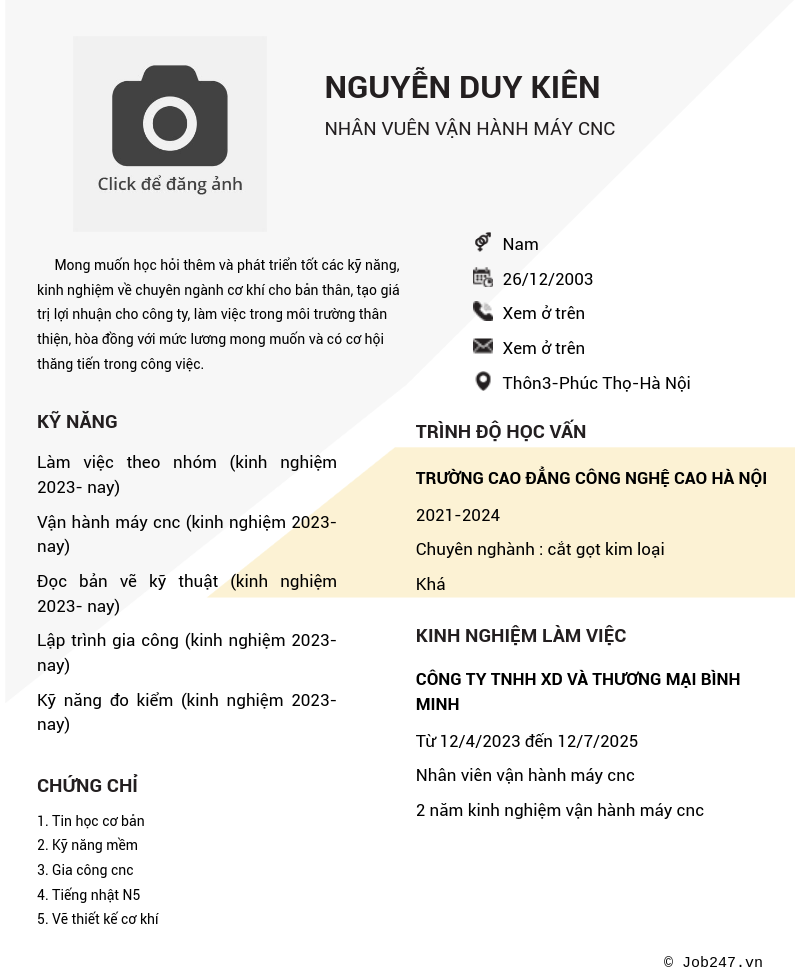 CV ứng viên