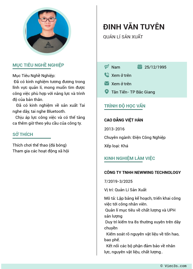 CV ứng viên