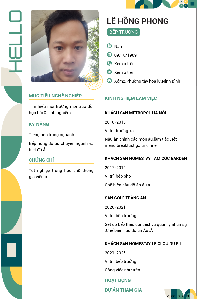 CV ứng viên