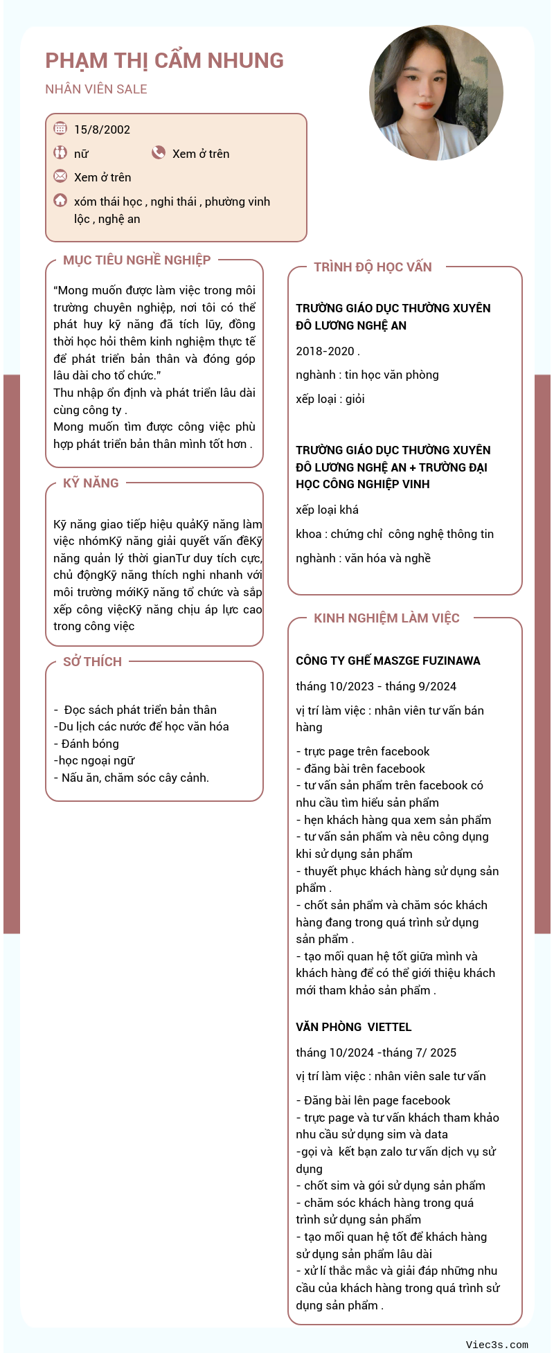 CV ứng viên