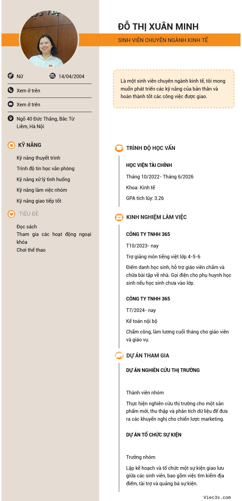 CV ứng viên