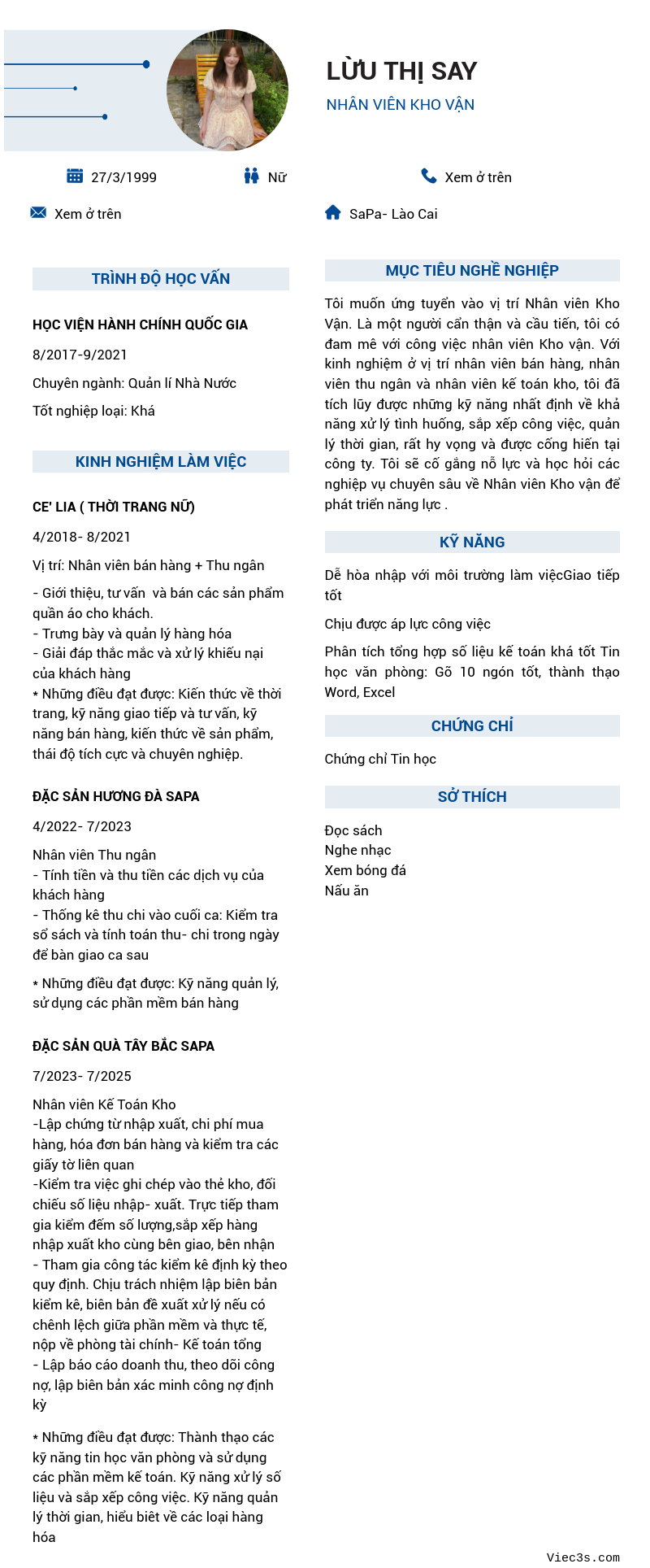 CV ứng viên