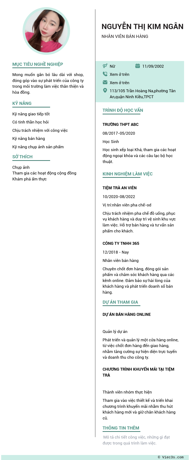 CV ứng viên