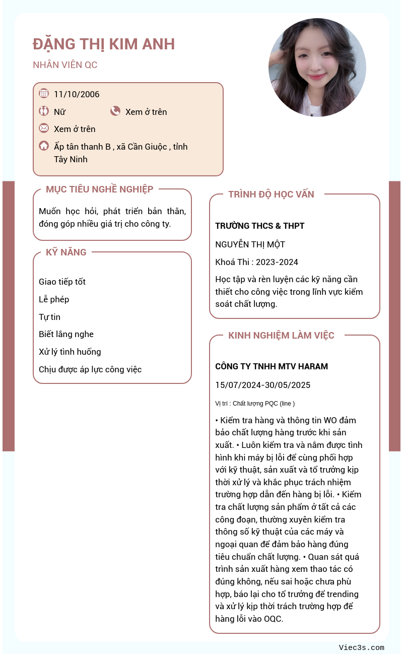 CV ứng viên