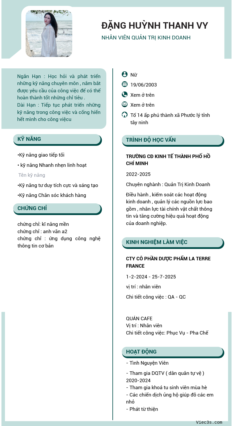 CV ứng viên