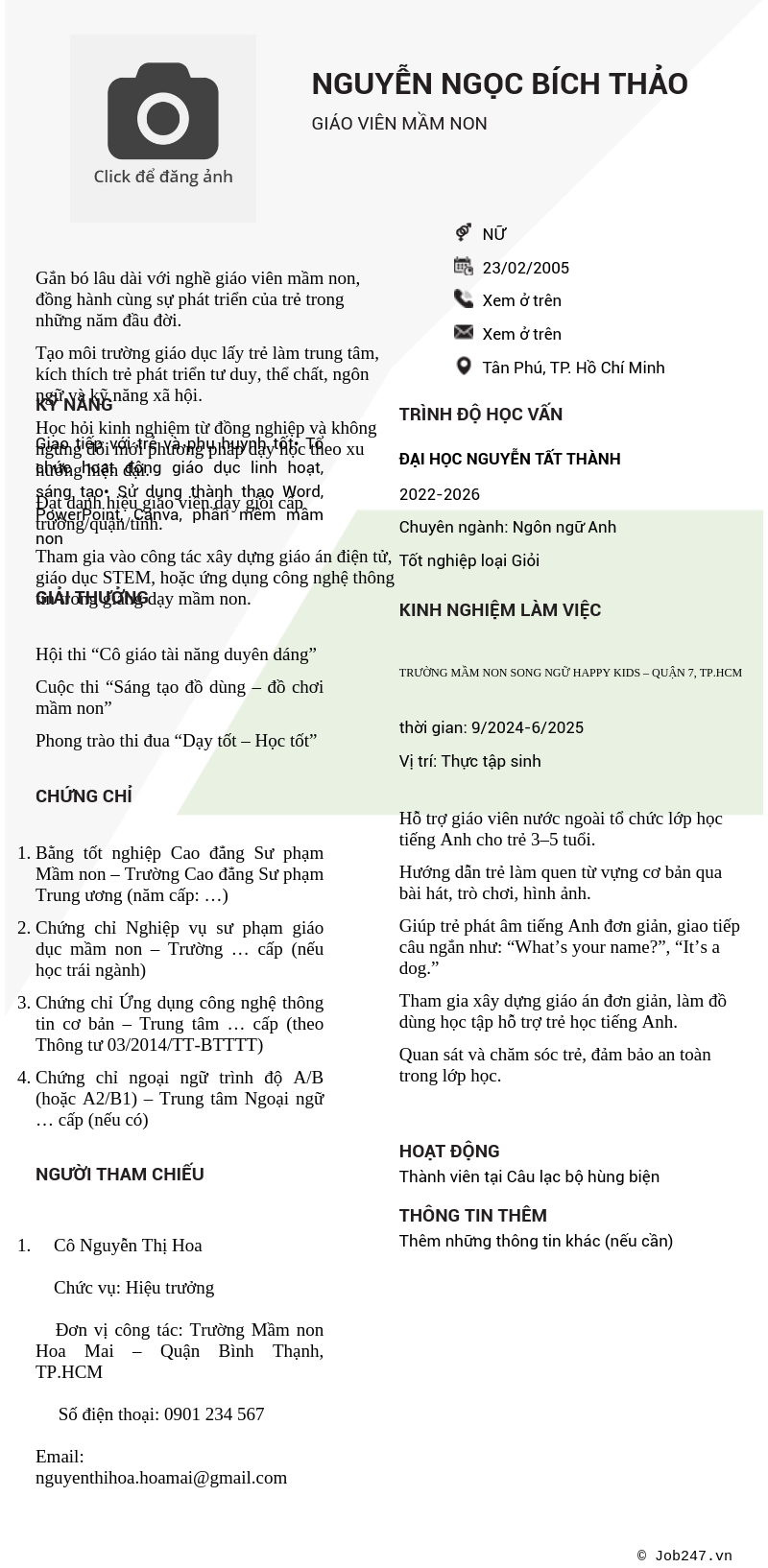 CV ứng viên