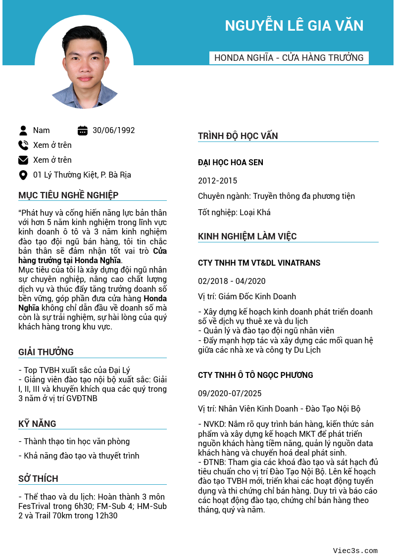 CV ứng viên
