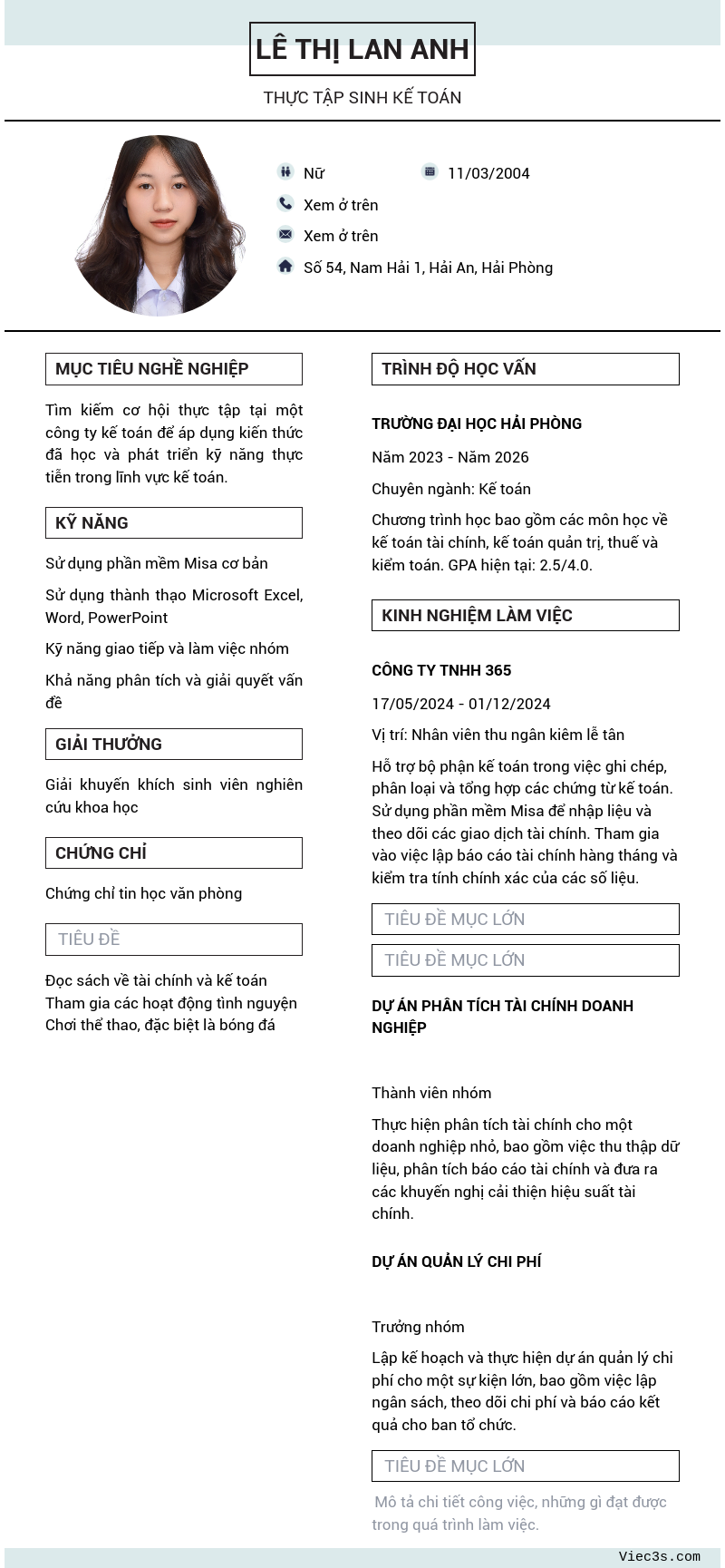 CV ứng viên