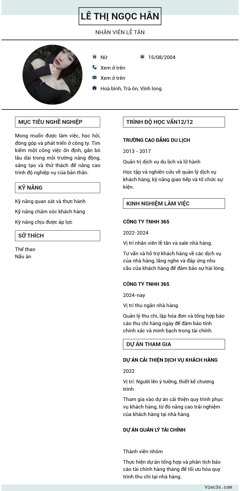 CV ứng viên