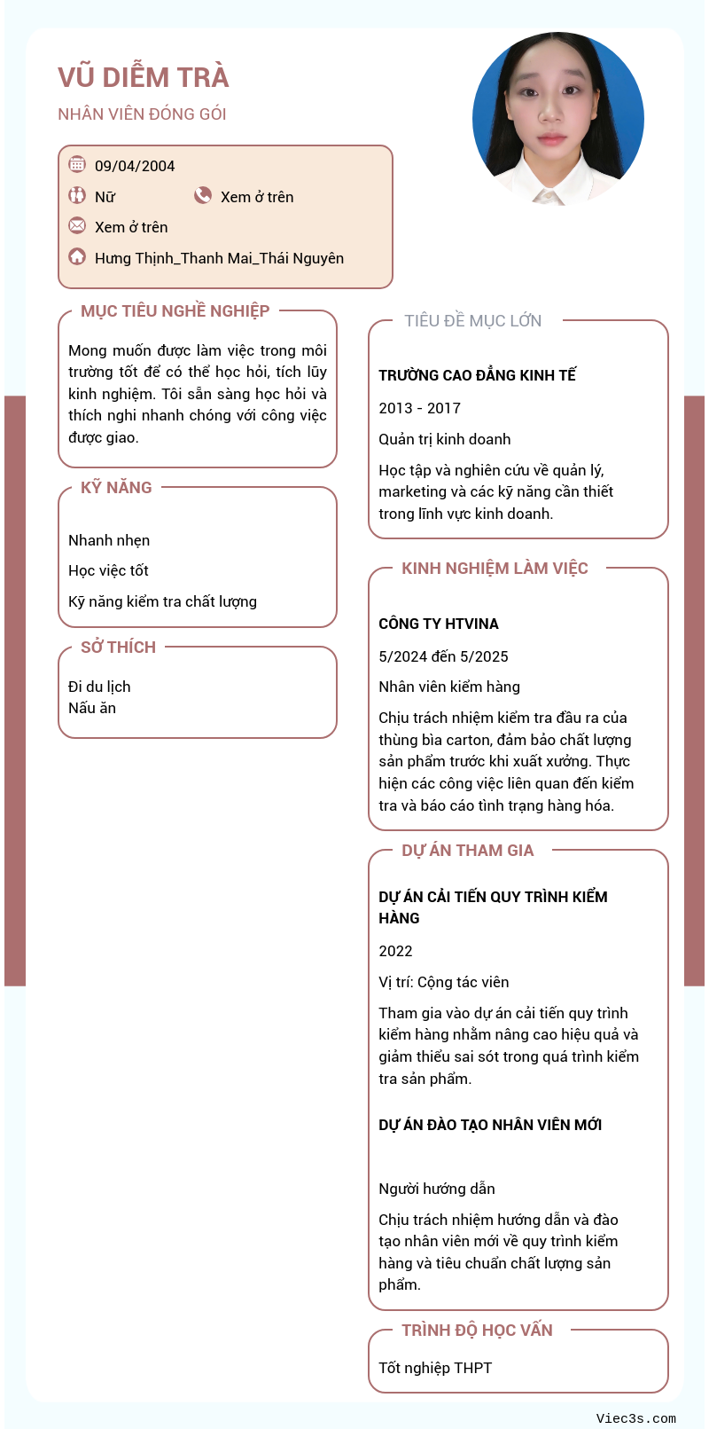 CV ứng viên