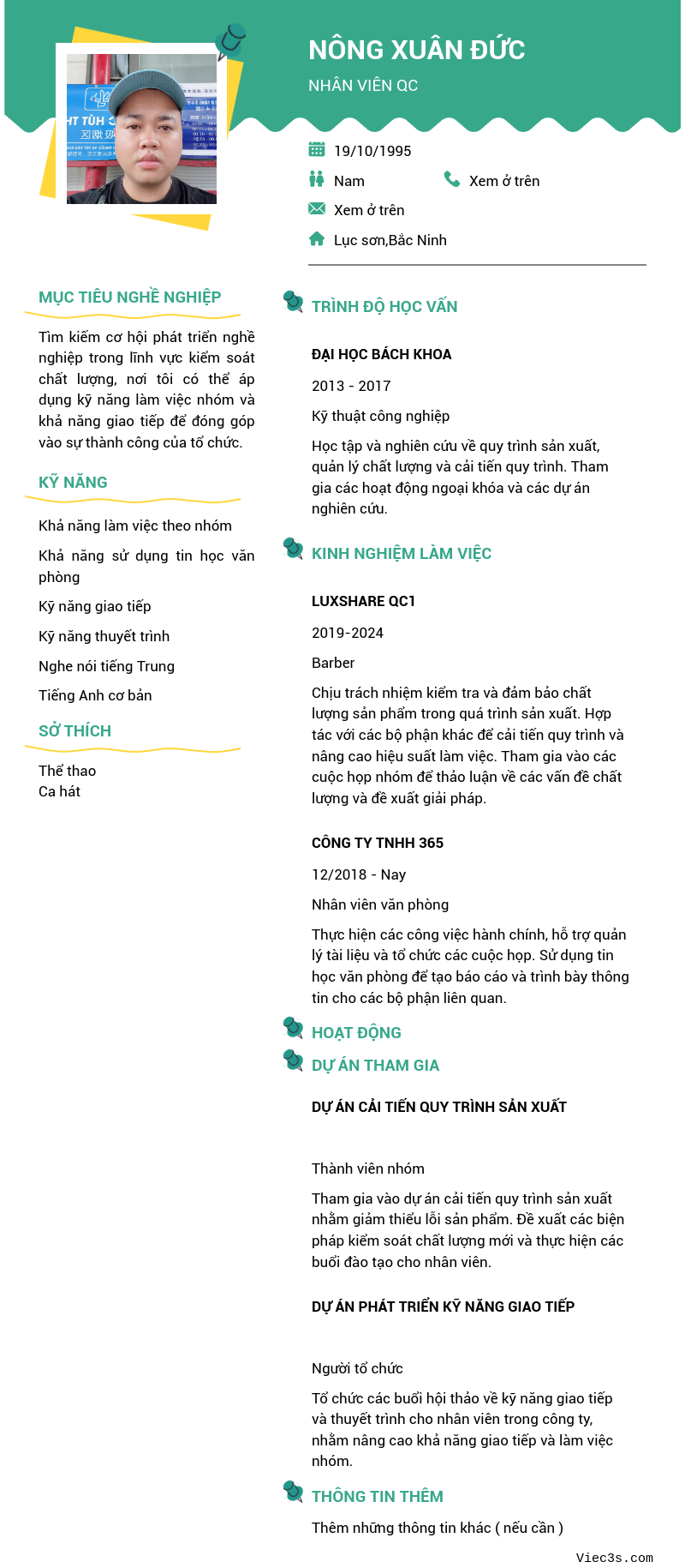CV ứng viên
