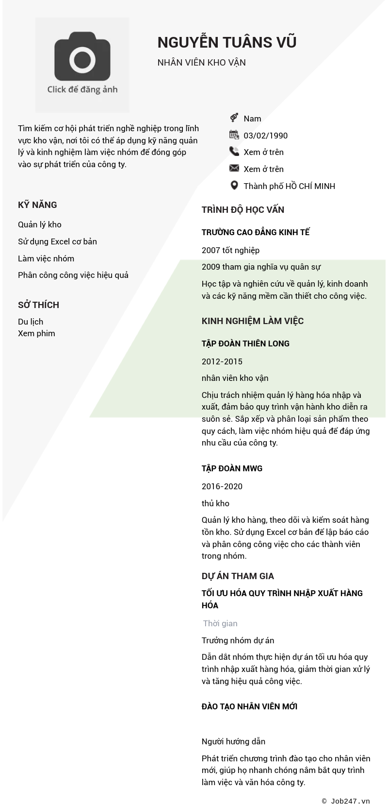 CV ứng viên