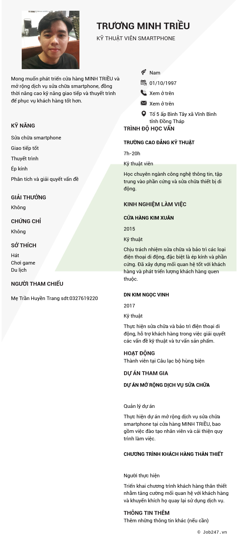CV ứng viên