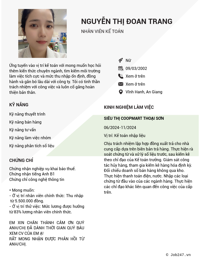 CV ứng viên