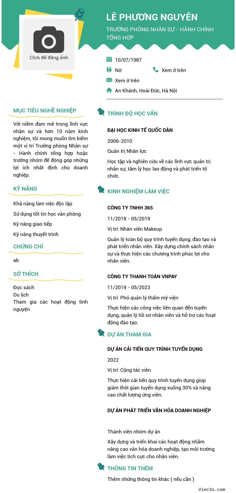 CV ứng viên