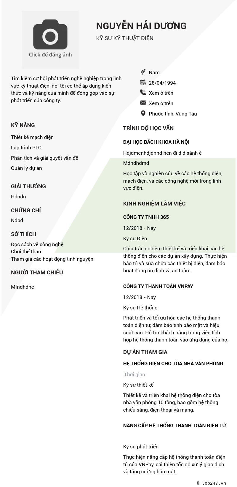 CV ứng viên