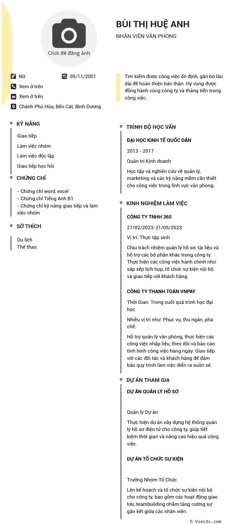 CV ứng viên