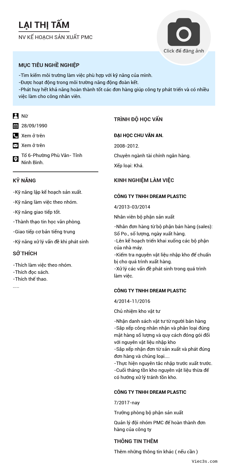CV ứng viên