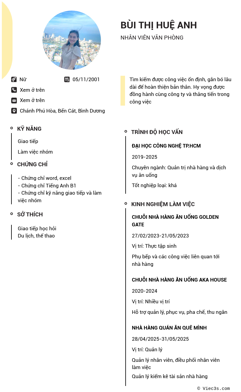 CV ứng viên