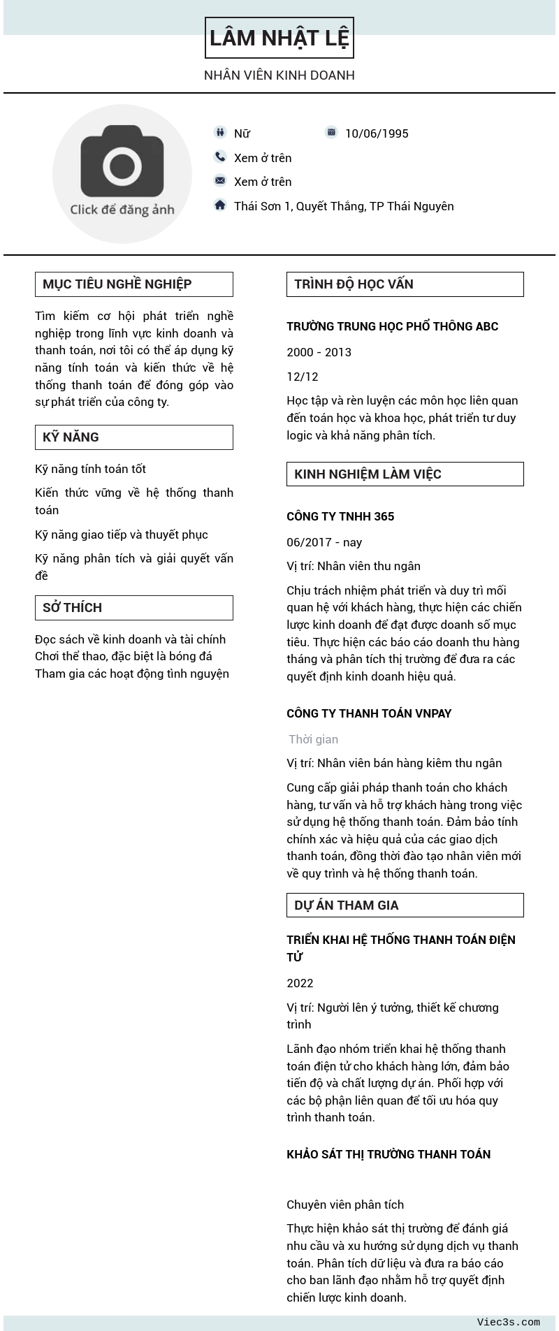 CV ứng viên