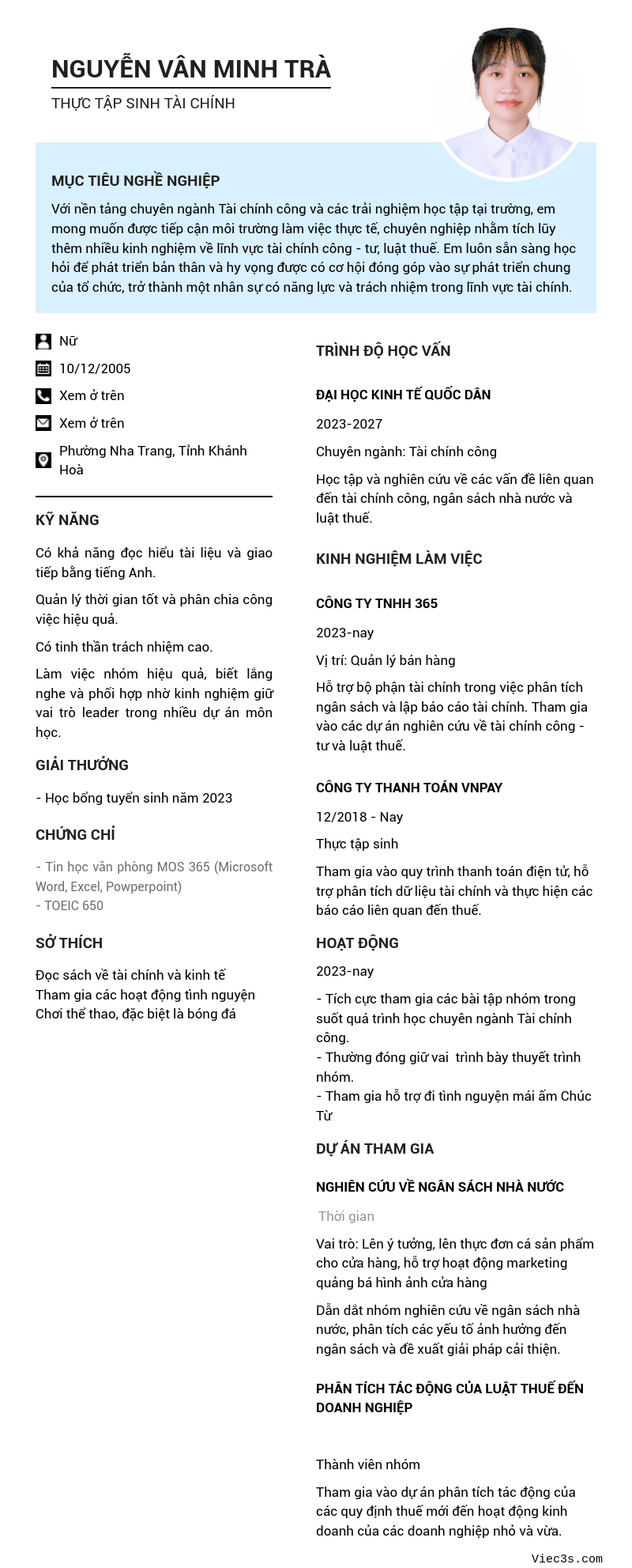 CV ứng viên