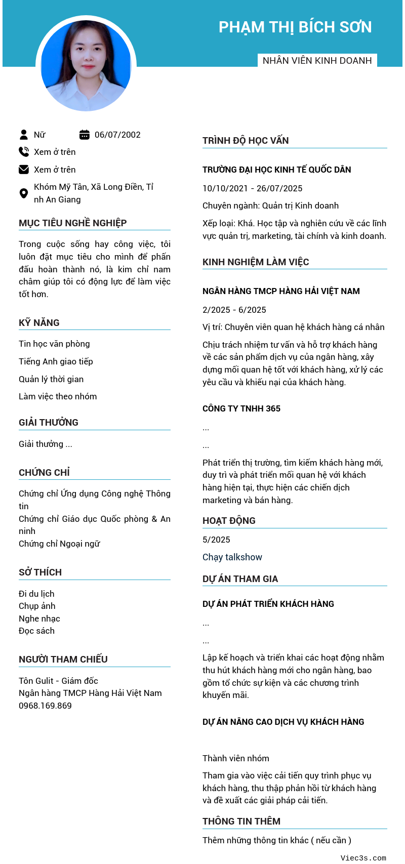 CV ứng viên