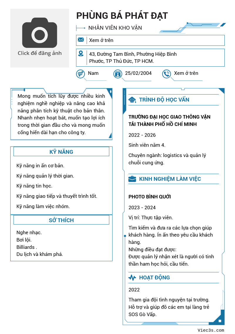 CV ứng viên