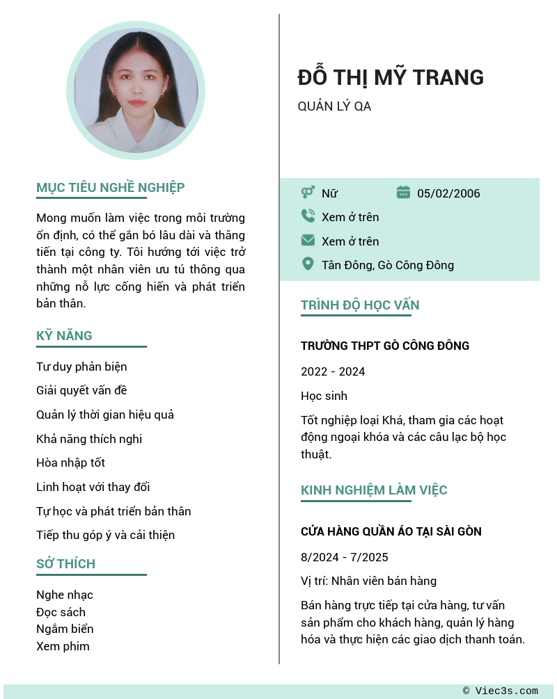 CV ứng viên