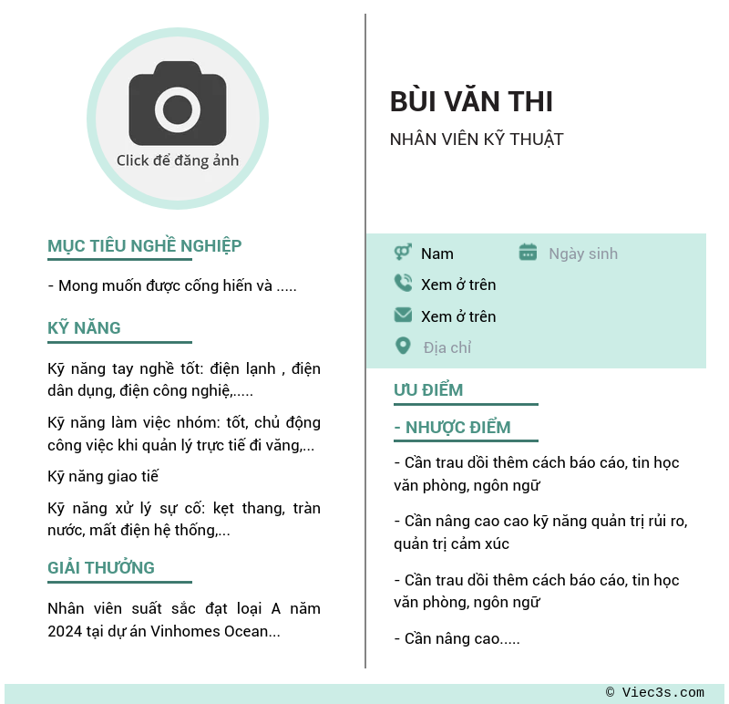 CV ứng viên